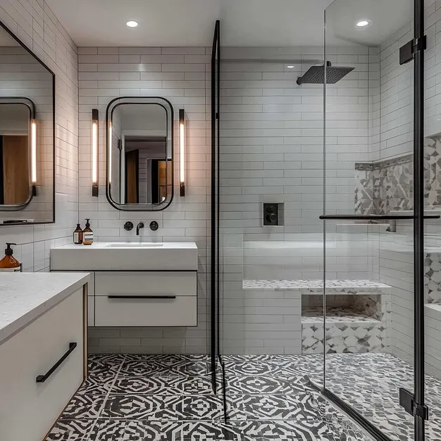 beautiful bathroom renovation and tile shower